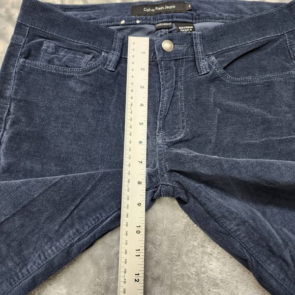 Calvin Klein Jeans Womens 6 Blue Stretch Corduroy Low Rise Straight Leg Casual - Picture 11 of 14
